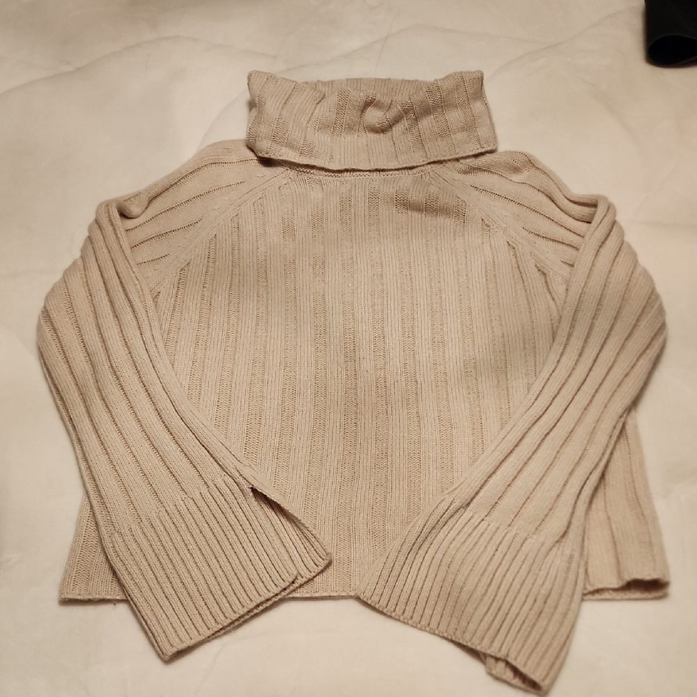 Sanctuary Cream Ribbed Turtleneck Sweater